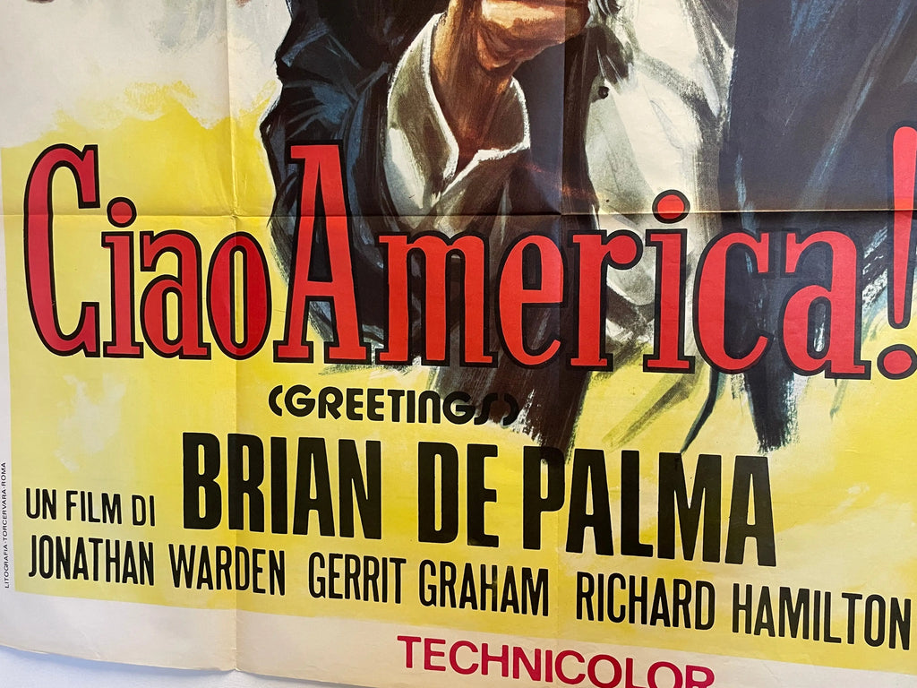 Ciao America!, vintage Italian film poster release of Brian De Palma's Greetings, 1979 Happiest Kid Finds