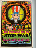 Stop War, vintage black light anti-war poster, 1970 Happiest Kid Finds