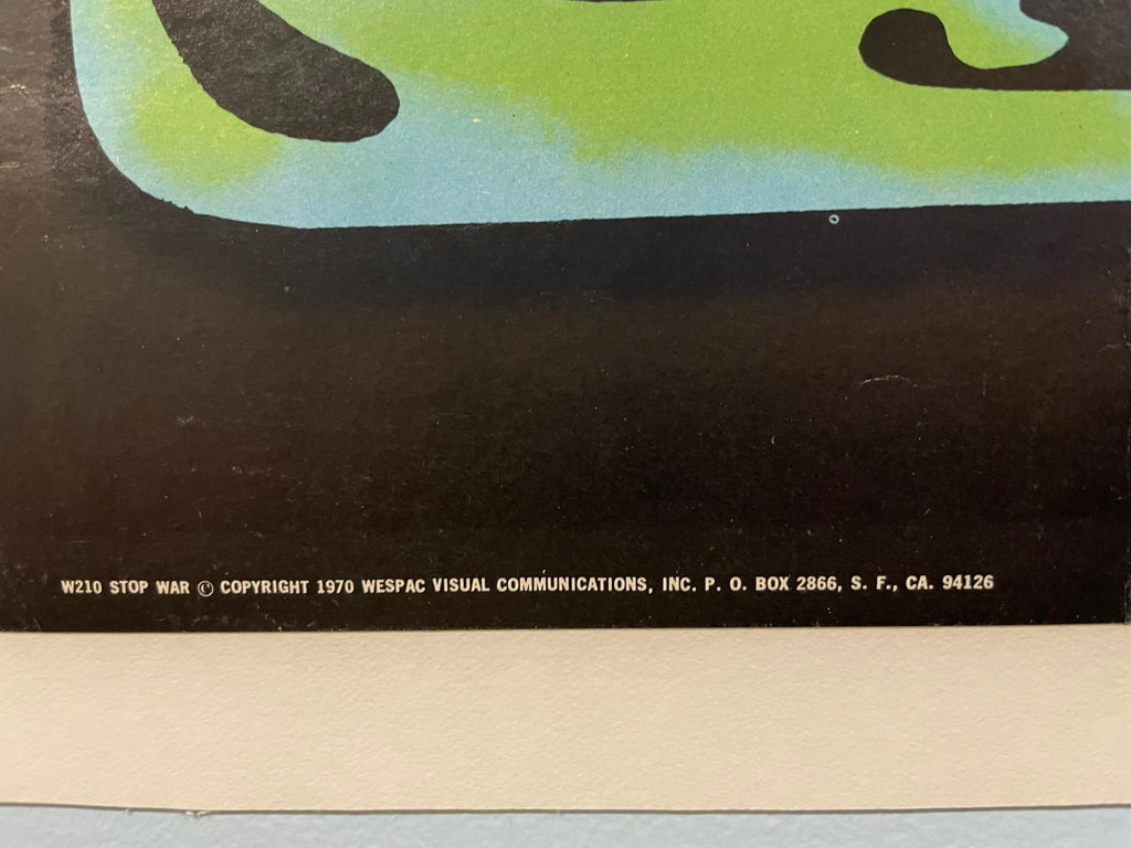 Stop War, vintage black light anti-war poster, 1970 Happiest Kid Finds