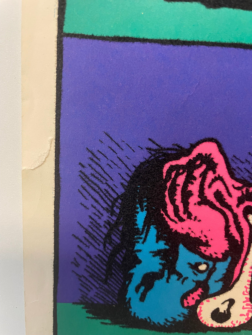 Stoned Agin! (Flocked), vintage black light poster, c.1970 Welcome to HAPPIEST KID FINDS ... Discover Unique Vintage Posters, Design and Art Preservation