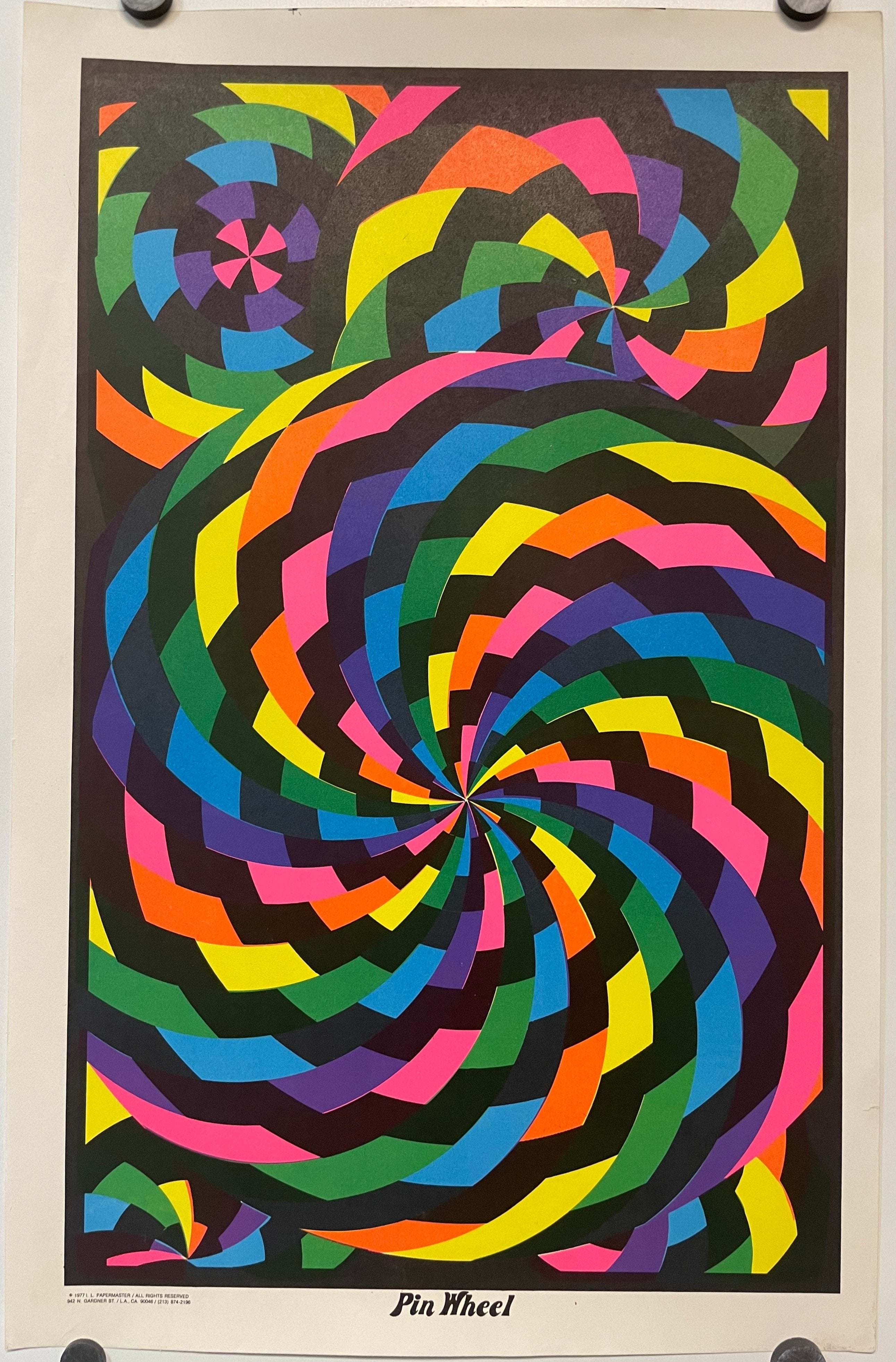 Pin Wheel, vintage psychedelic poster, 1977 Welcome to HAPPIEST KID FINDS ... Discover Unique Vintage Posters, Design and Art Preservation