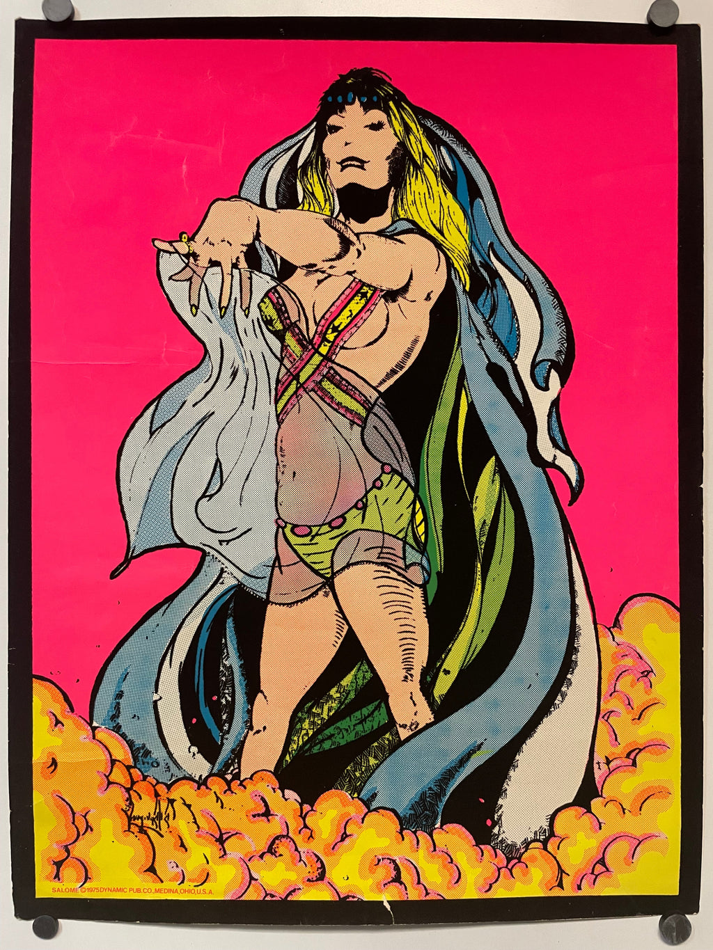 Salome (flocked), vintage blacklight poster, 1975 Welcome to HAPPIEST KID FINDS ... Discover Unique Vintage Posters, Design and Art Preservation