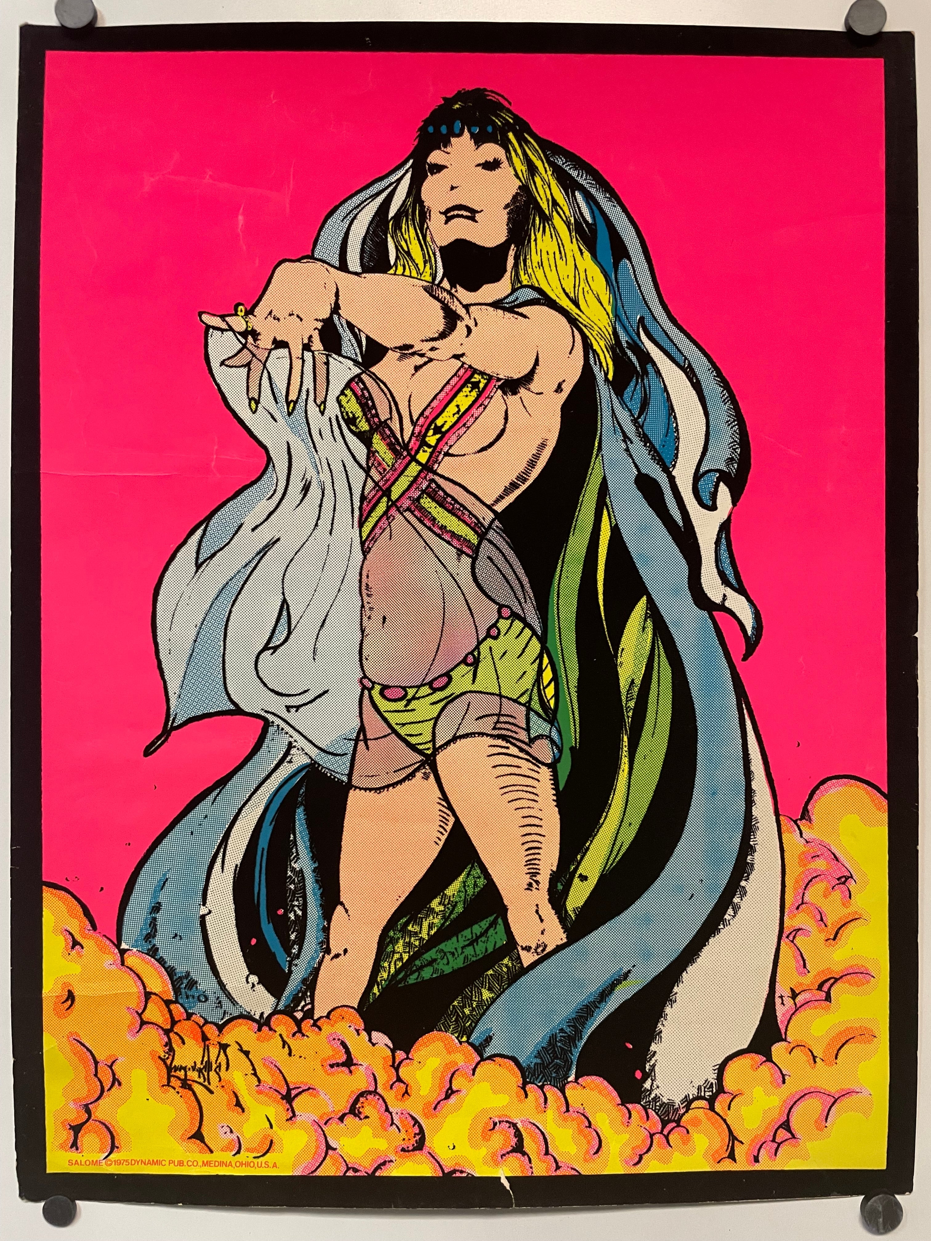 Salome (flocked), vintage blacklight poster, 1975 Welcome to HAPPIEST KID FINDS ... Discover Unique Vintage Posters, Design and Art Preservation
