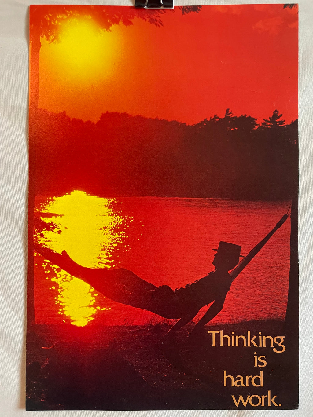 Thinking is hard work, Vintage Argus Communications Motivational Poster | Happiest Kid Finds