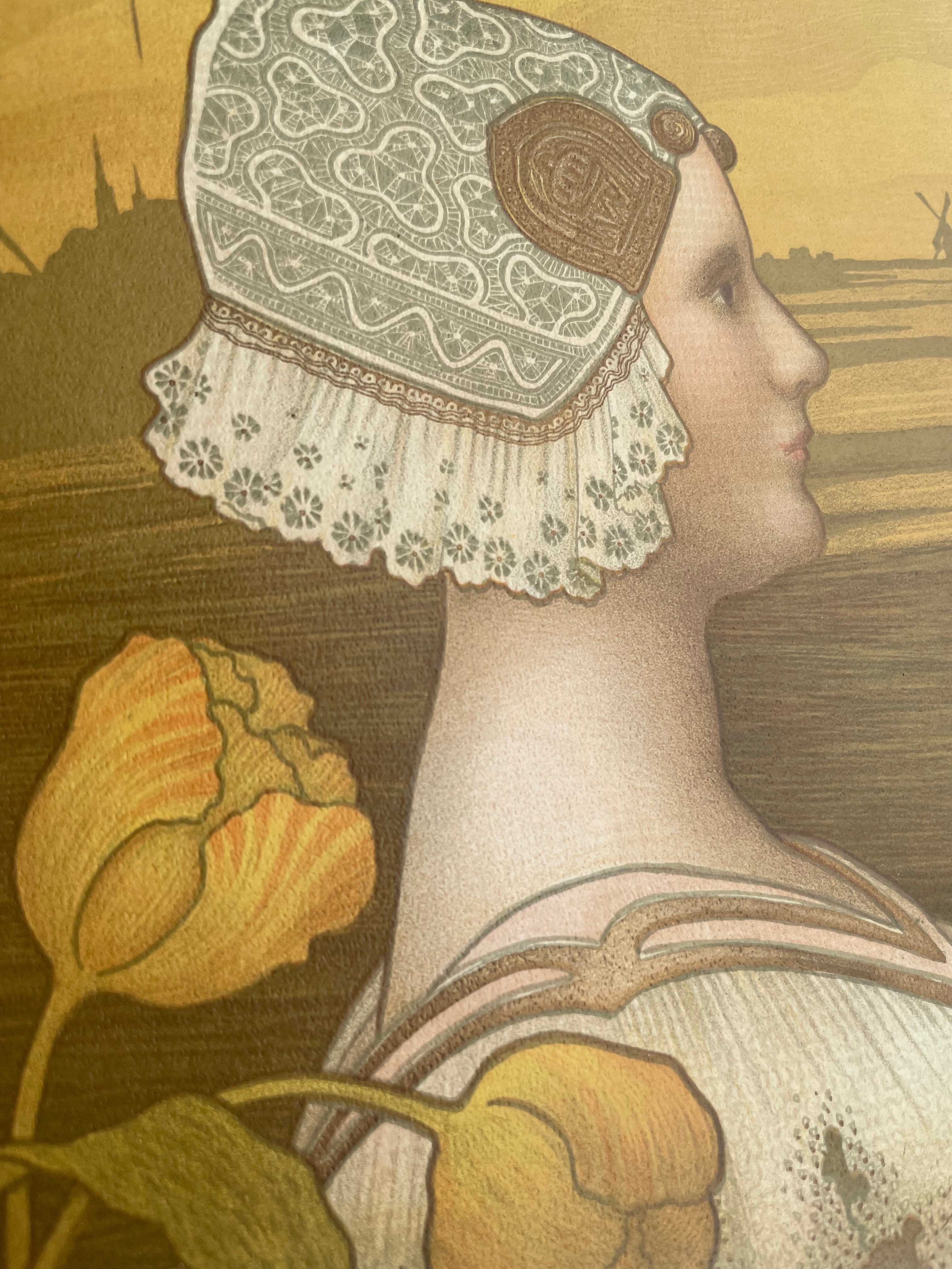 PAUL BERTHON Queen Wilhelmina Art Nouveau Lithograph c1901 | Happiest Kid Finds