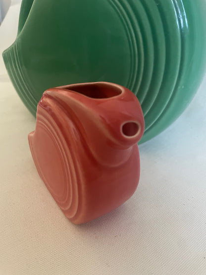Vintage pair of Fiesta Tableware Disc Water Pitchers, a large and mini version | art restoration vintage poster art gallery