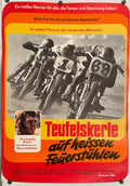 Teufelskerle auf heissen Feuerstuhlen (vintage DE film poster release of On Any Sunday), 1972 - HAPPIEST KID FINDS - Museum-quality antique and vintage posters, original art, preservation and restoration