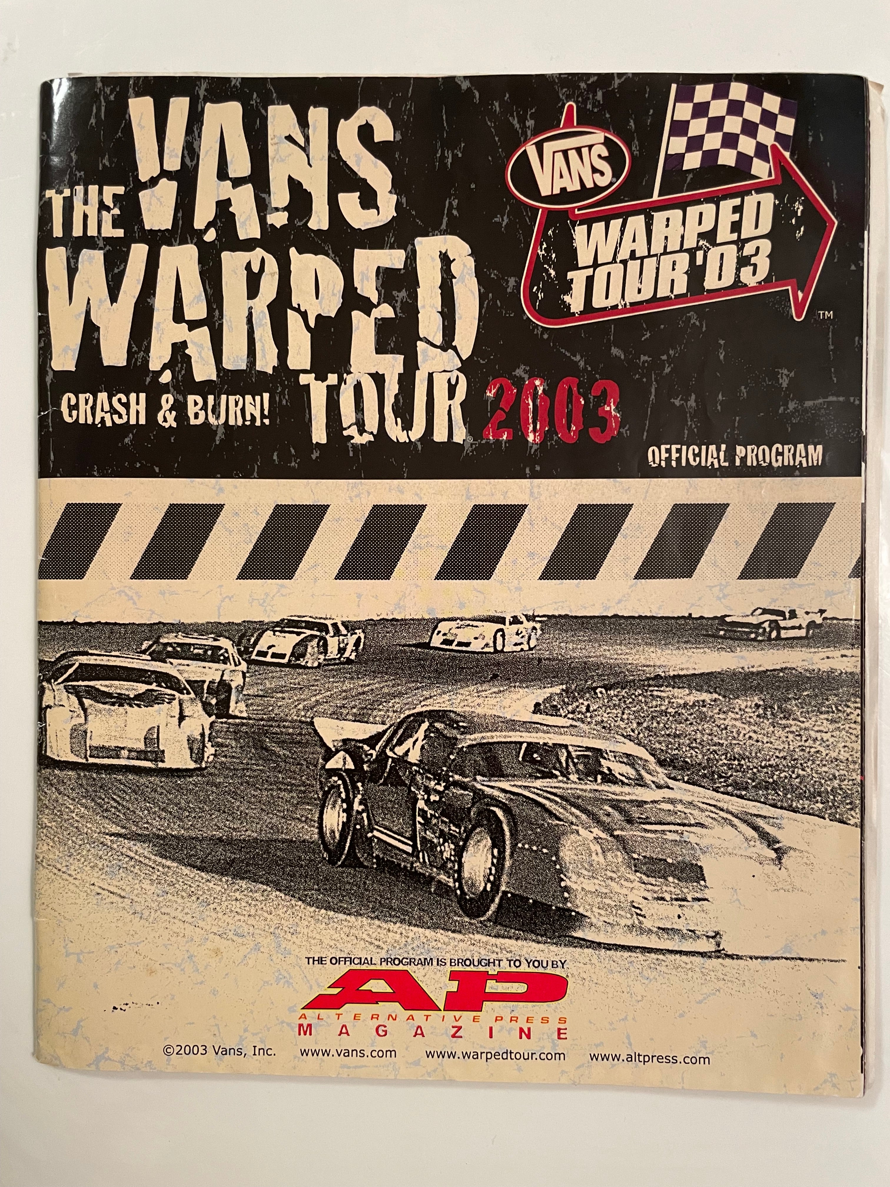 The Vans Warped Tour 2003 - Crash & Burn, event program - HAPPIEST KID FINDS - Museum-quality antique and vintage posters, original art, preservation and restoration