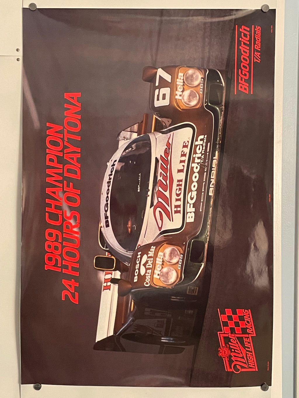 (#9-4744) 1989 Champion 24 Hours Daytona, vintage racing poster - HAPPIEST KID FINDS - Museum-quality antique and vintage posters, original art, preservation and restoration