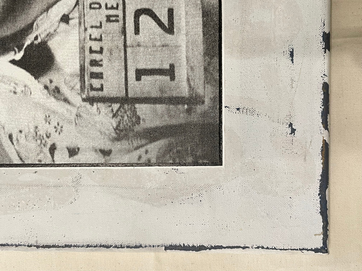 original mixed-media art, SUPREME Pablo Escobar mugshot c.2000 | Happiest Kid Finds art restoration vintage poster art gallery