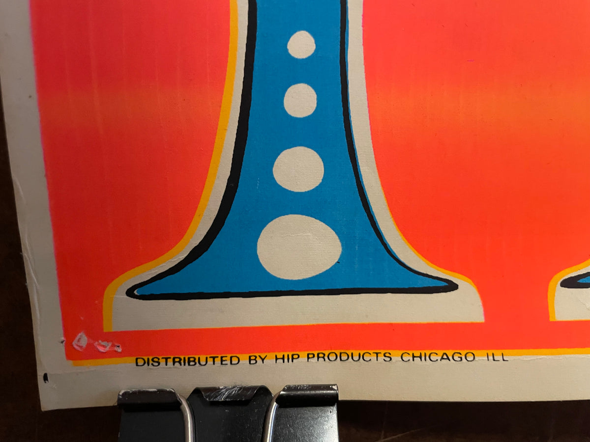 vintage V sign Peace black light poster 1970s | Happiest Kid Finds art restoration vintage poster art gallery