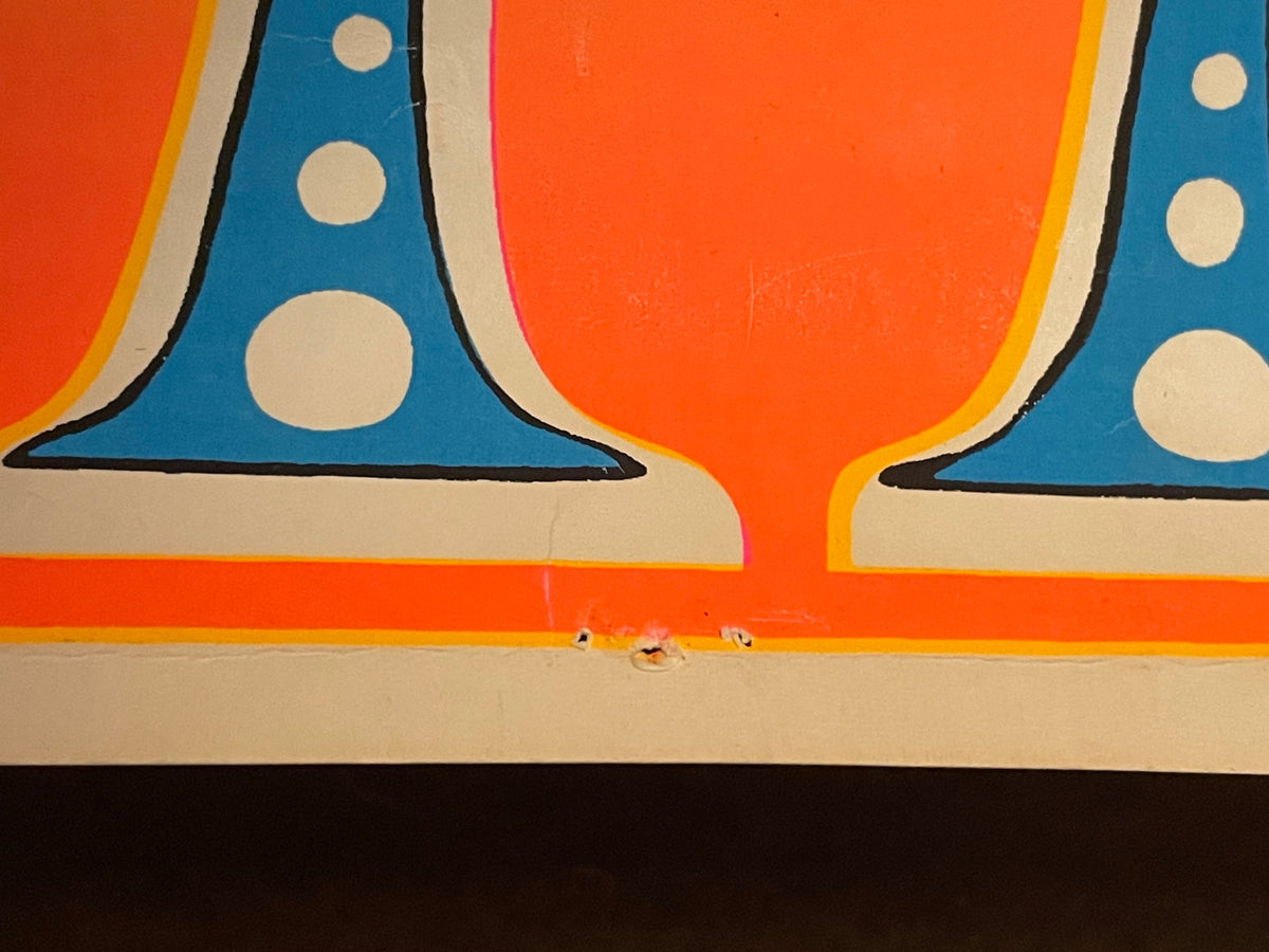 vintage V sign Peace black light poster 1970s | Happiest Kid Finds art restoration vintage poster art gallery