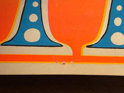 vintage V sign Peace black light poster 1970s | Happiest Kid Finds art restoration vintage poster art gallery