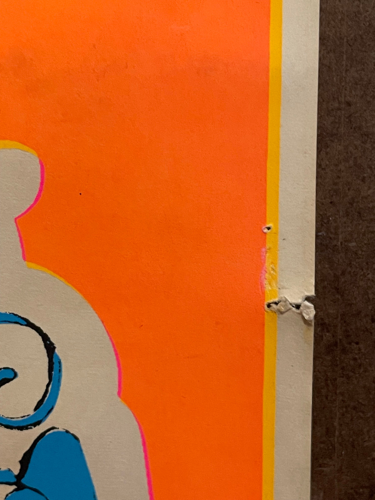 vintage V sign Peace black light poster 1970s | Happiest Kid Finds art restoration vintage poster art gallery