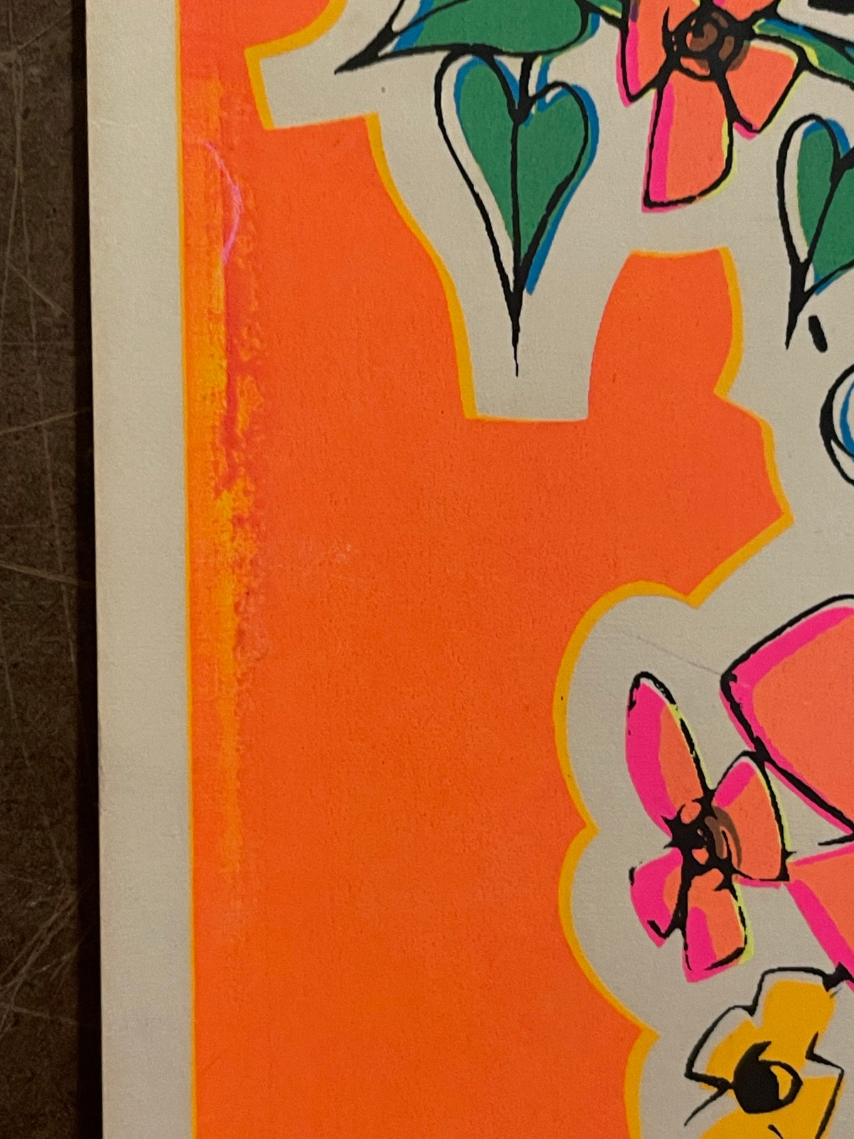 vintage V sign Peace black light poster 1970s | Happiest Kid Finds art restoration vintage poster art gallery