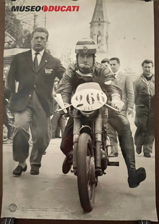 Hard to Find vintage Museo Ducati motor sport exhibition poster 1998 | Happiest Kid Finds art restoration vintage poster art gallery