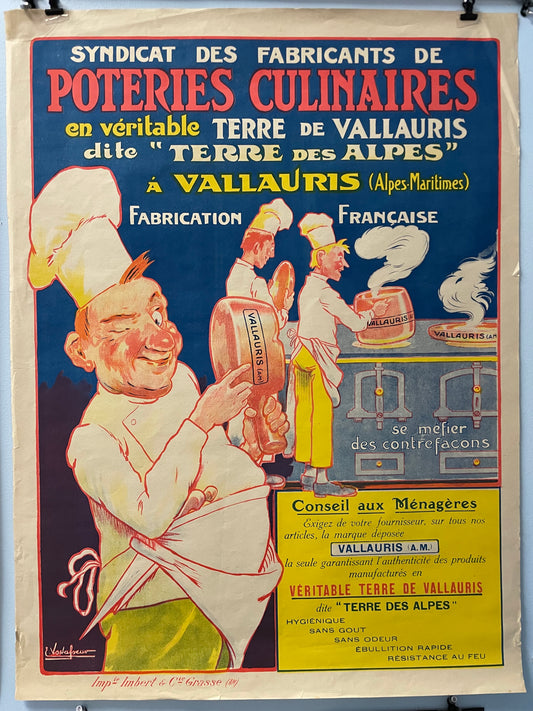 Poteries Culinaires, vintage product advertisement for cooking tools and ceramics, c.1930