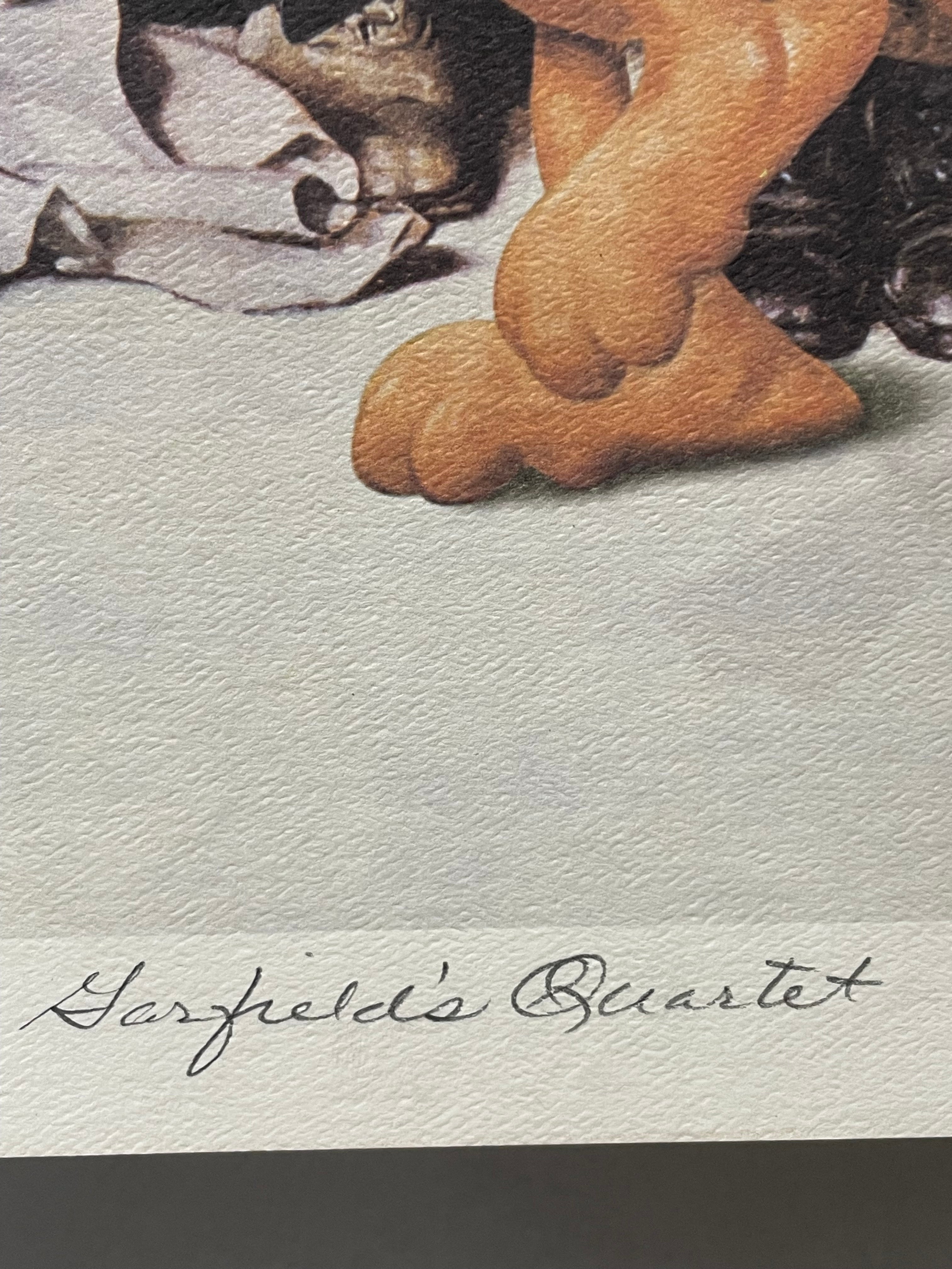 #894 / 2500 Garfield's Quartet, limited edition offset lithograph, 1996 - HAPPIEST KID FINDS - Museum-quality antique and vintage posters, original art, preservation and restoration