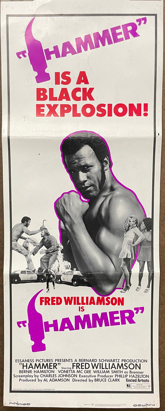 Hammer, vintage US insert blaxploitation film poster, 1972 at Happiest Kid Finds