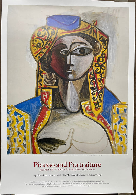 (#14958) Picasso and Portraiture - Representations and Transformation, vintage exhibition poster, 1996 at Happiest Kid Finds