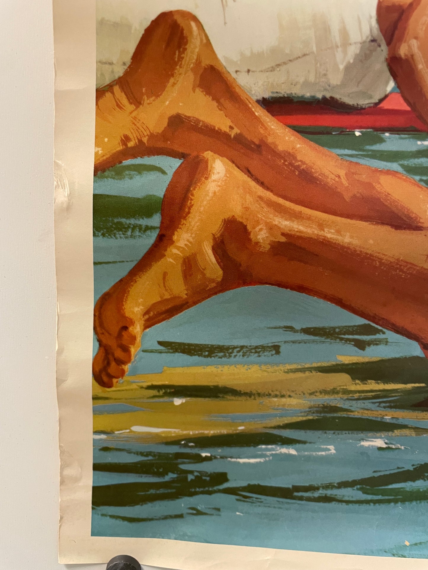Hawaii, vintage surfing travel poster, c.1958