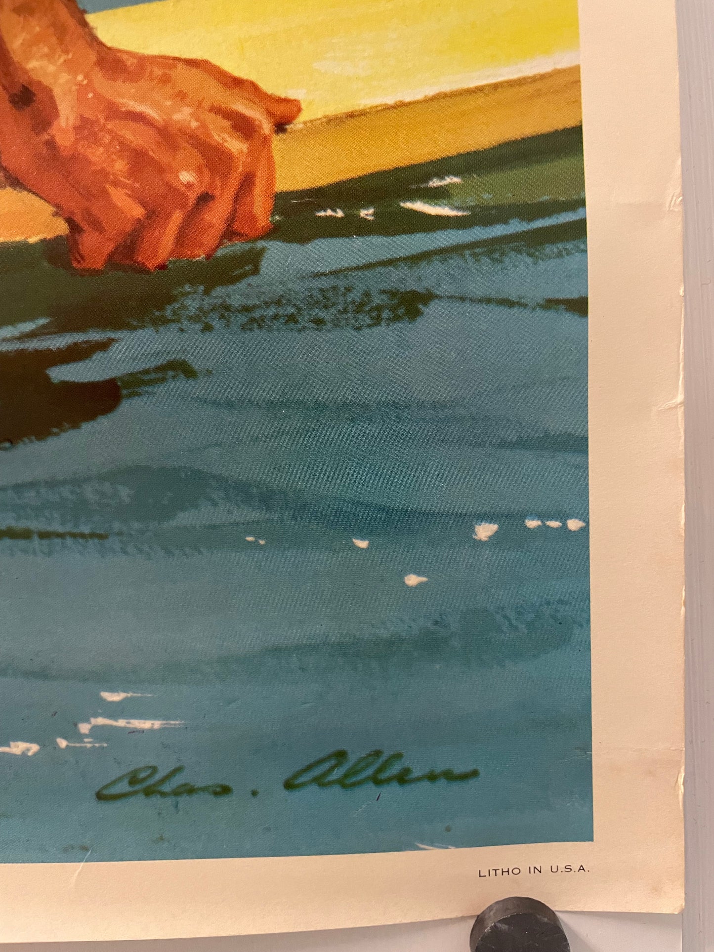 Hawaii, vintage surfing travel poster, c.1958