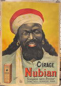Rare and magnificent antique lithographic poster, Cirage Nubian, c.1900