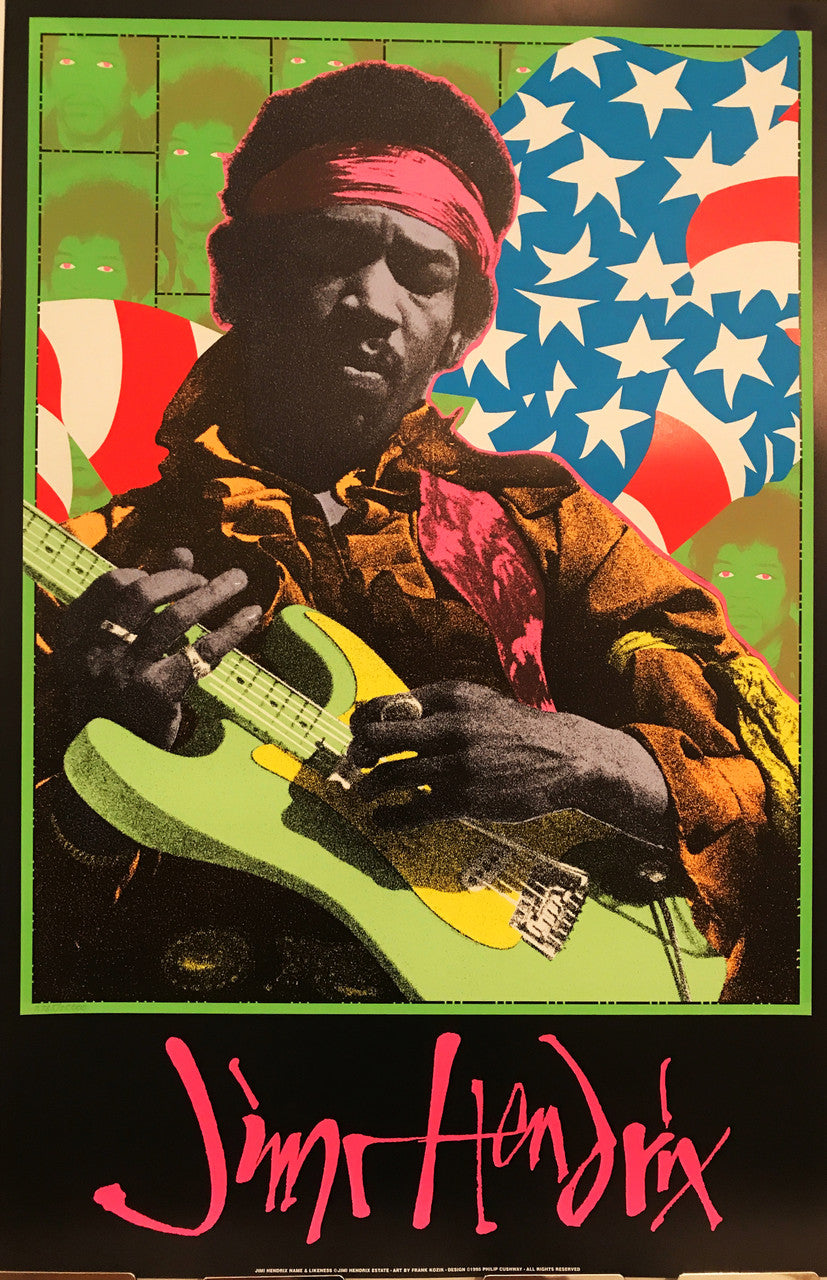 Jimi Hendrix, by Frank Kozik, 1995 (#7,785 / 25,000) - HAPPIEST KID FINDS - Museum-quality antique and vintage posters, original art, preservation and restoration