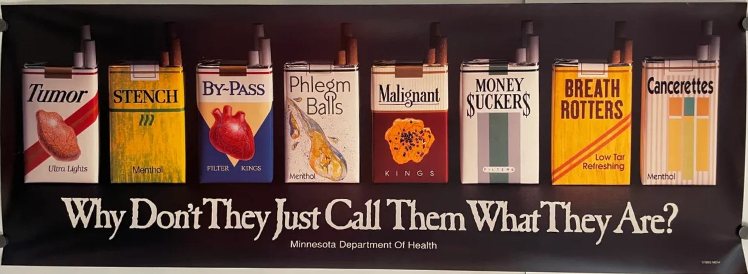 Why Don't They Just Call Them What They Are?, vintage health notice distributed by the Minnesota Department of Health, d.1993 - HAPPIEST KID FINDS - Museum-quality antique and vintage posters, original art, preservation and restoration