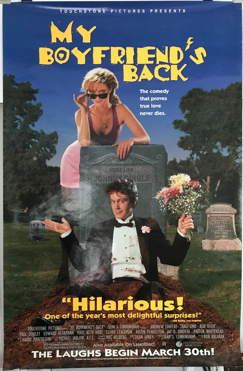 My Boyfriend’s Back, vintage and original romantic comedy film poster, 1993 - HAPPIEST KID FINDS - Museum-quality antique and vintage posters, original art, preservation and restoration