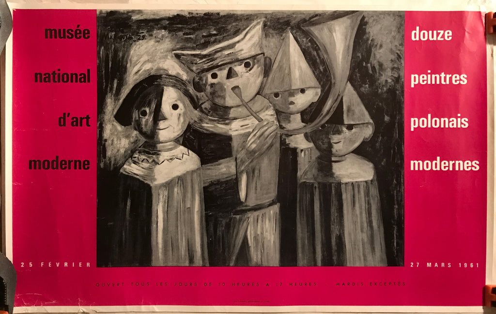Musee Nationale d'Art Moderne - Douze Peintres Polonais Modernes, 1961 - original exhibition poster - HAPPIEST KID FINDS - Museum-quality antique and vintage posters, original art, preservation and restoration