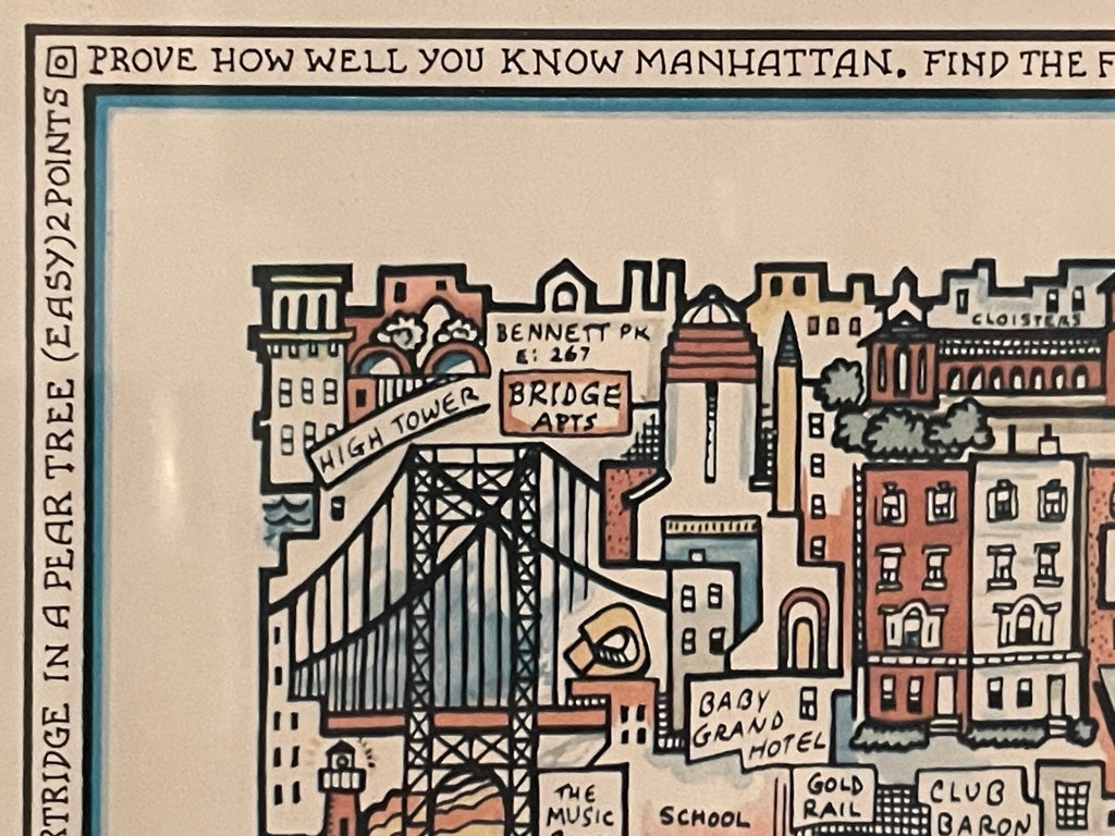 Manhattan, vintage illustration by Tony Graham, 1978 - HAPPIEST KID FINDS - Museum-quality antique and vintage posters, original art, preservation and restoration