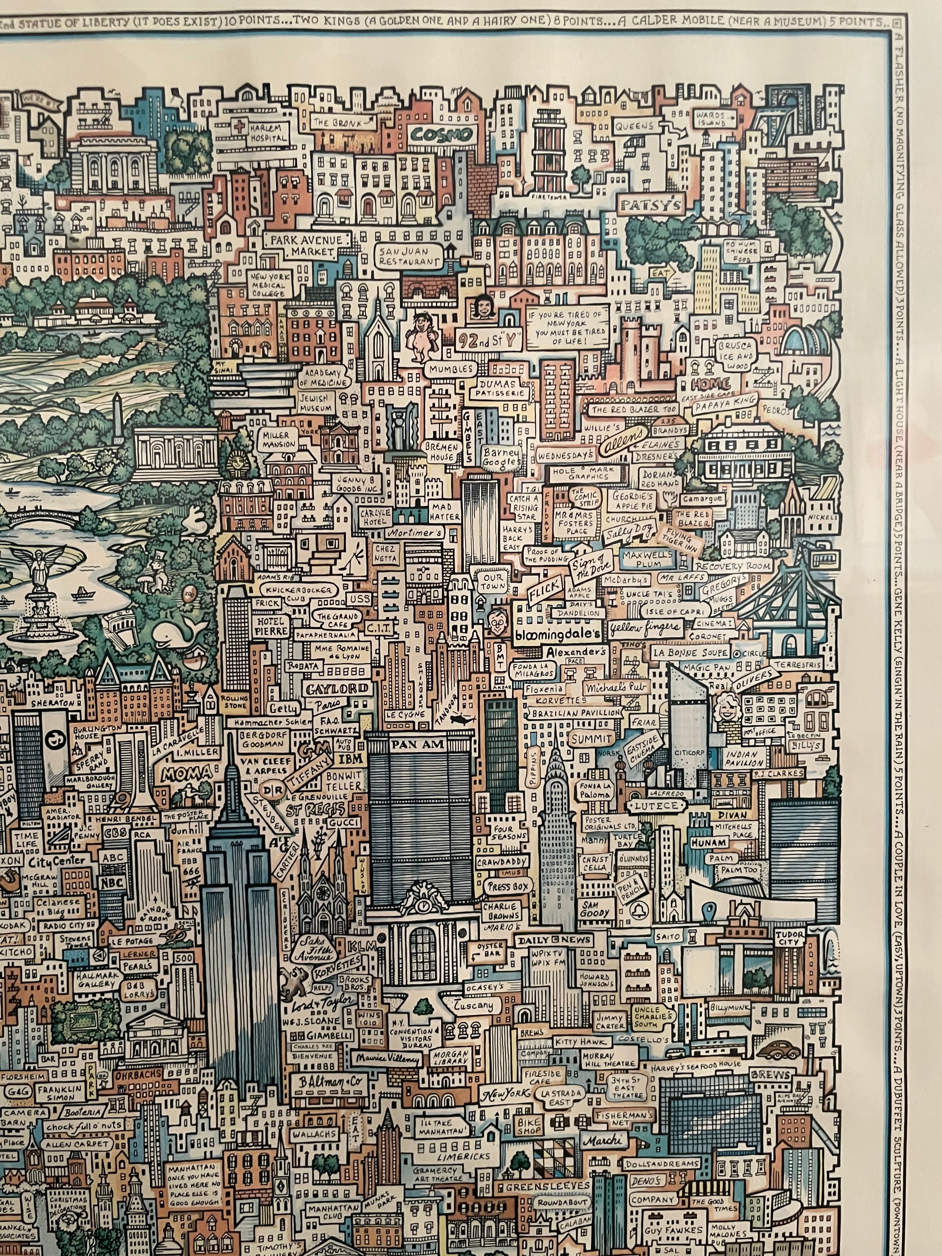 Manhattan, vintage illustration by Tony Graham, 1978 - HAPPIEST KID FINDS - Museum-quality antique and vintage posters, original art, preservation and restoration