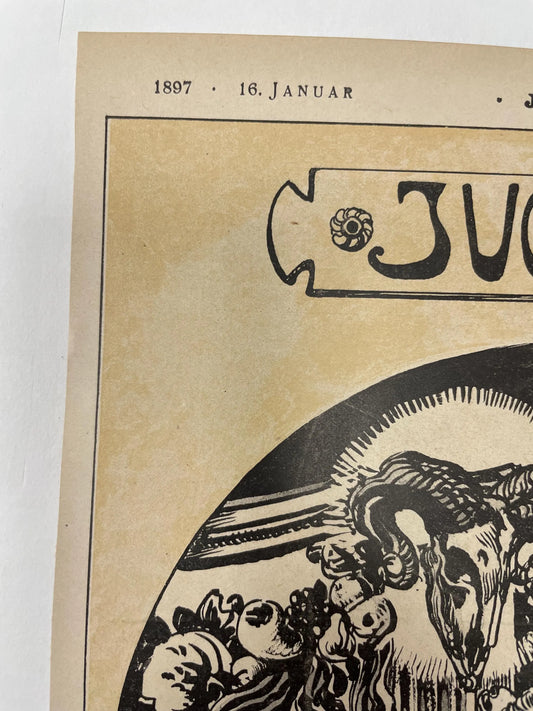 Nr.3  JUGEND, antique publication cover, January 16, 1897 - HAPPIEST KID FINDS - Museum-quality antique and vintage posters, original art, preservation and restoration