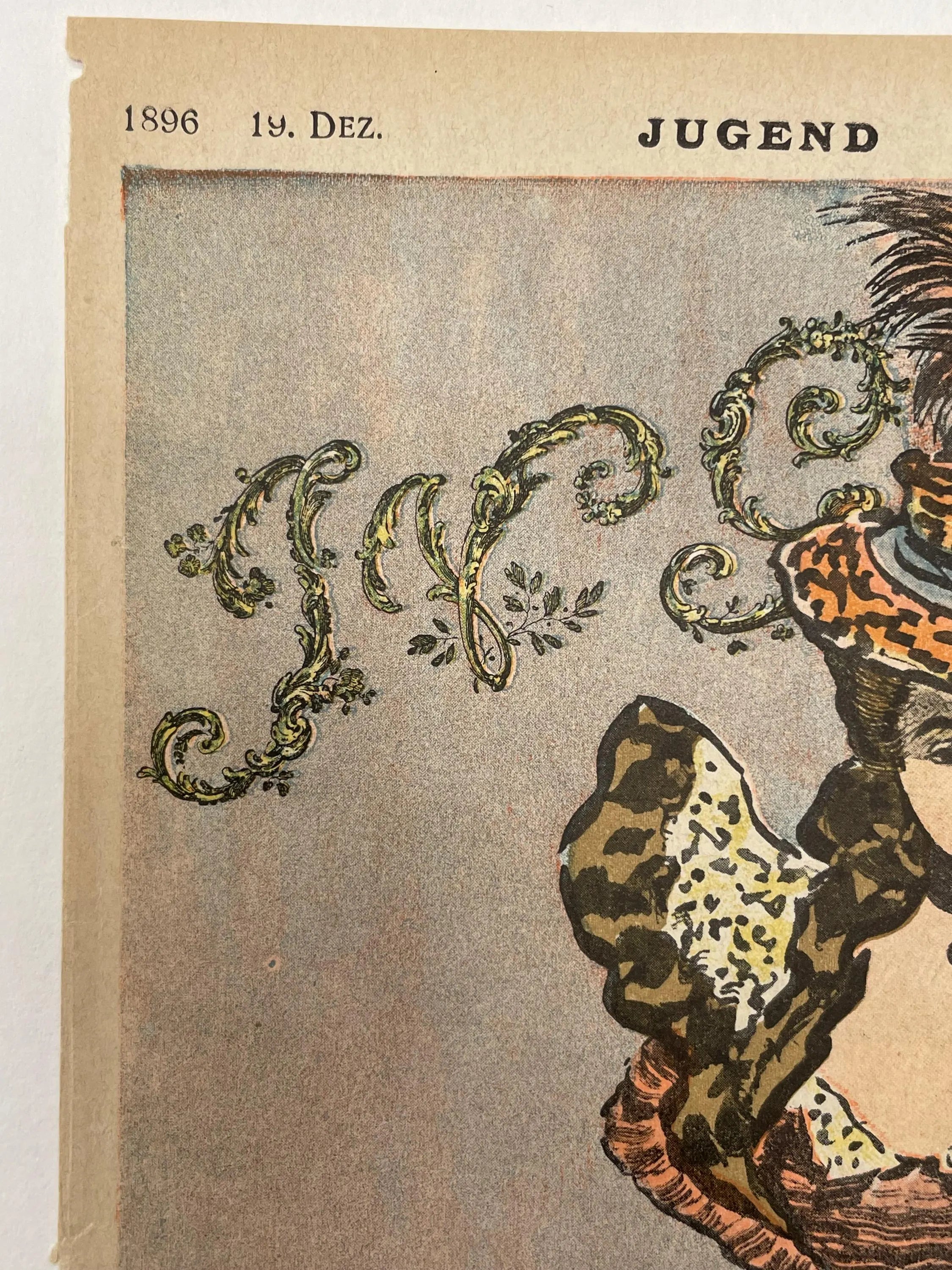 Nr.51  JUGEND, antique page from publication, December 19, 1896 - HAPPIEST KID FINDS - Museum-quality antique and vintage posters, original art, preservation and restoration