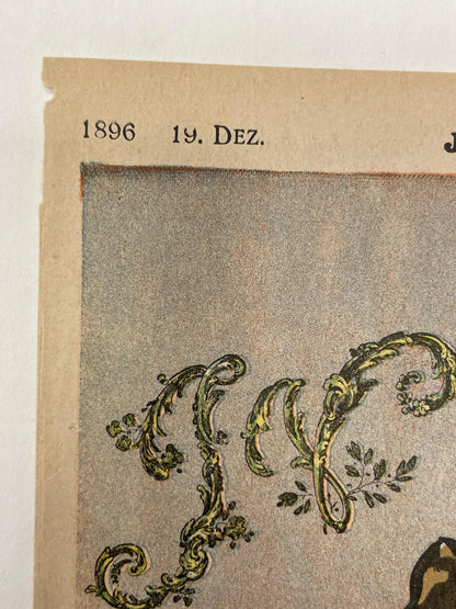 Nr.51  JUGEND, antique page from publication, December 19, 1896 - HAPPIEST KID FINDS - Museum-quality antique and vintage posters, original art, preservation and restoration