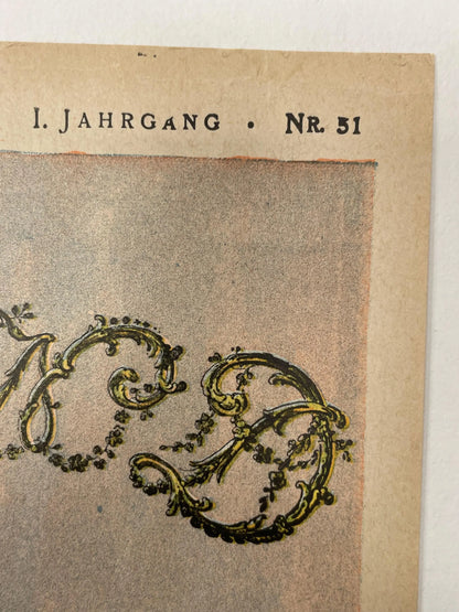 Nr.51  JUGEND, antique page from publication, December 19, 1896 - HAPPIEST KID FINDS - Museum-quality antique and vintage posters, original art, preservation and restoration