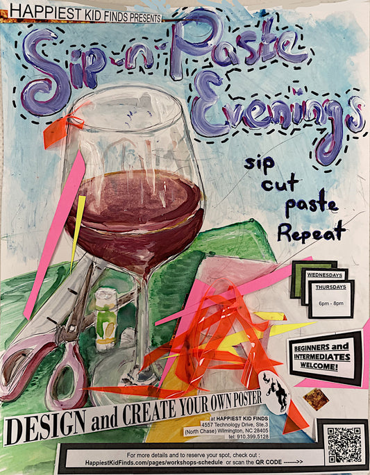 (Session 1 - sip-n-paste evening) WORKSHOP - Collage and Poster Art Design & Creation