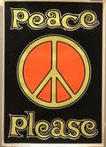Peace Please,  vintage blacklight poster, 1969 - HAPPIEST KID FINDS - Museum-quality antique and vintage posters, original art, preservation and restoration