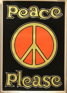 Paz, por favor, póster vintage de luz negra, 1969 