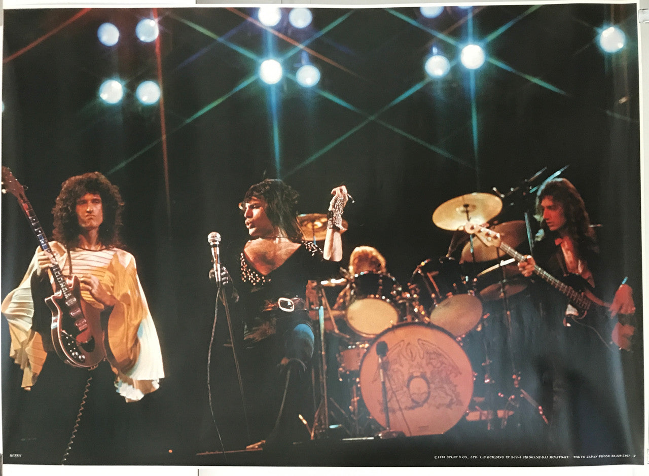 Queen in Concert, commercial music poster, by Stuff & Co. Ltd., 1975 - HAPPIEST KID FINDS - Museum-quality antique and vintage posters, original art, preservation and restoration