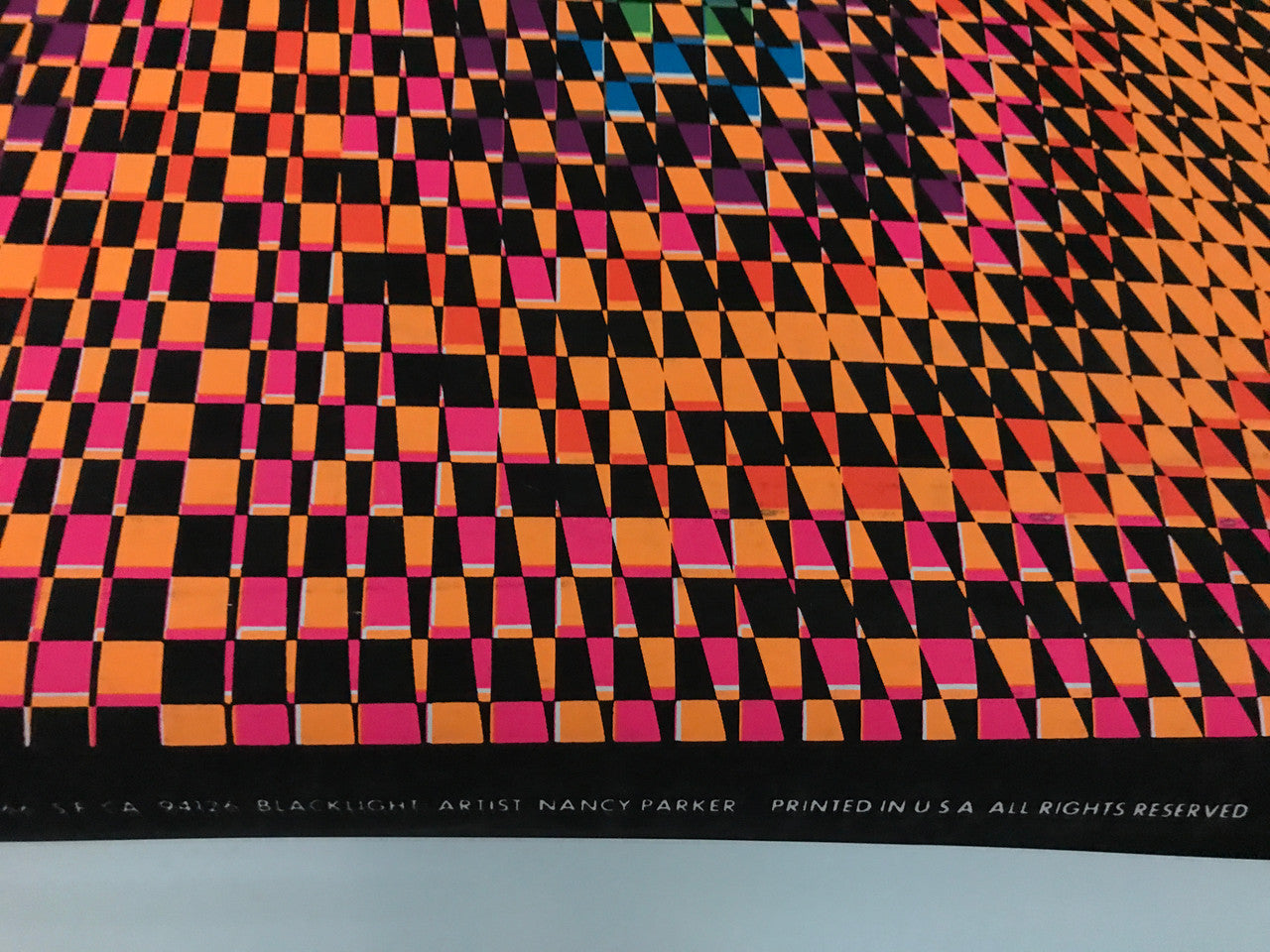 Energy, Geometric, vintage Op Art psychedelic poster by Nancy Parker, Wespac Communications, 1968 - HAPPIEST KID FINDS - Museum-quality antique and vintage posters, original art, preservation and restoration