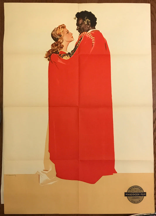 Otelo, cartel litográfico vintage de la película, 1956 