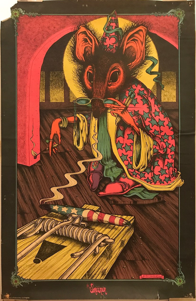 The Sorcerer, vintage blacklight poster by Joe Petagno, 1972 - HAPPIEST KID FINDS - Museum-quality antique and vintage posters, original art, preservation and restoration