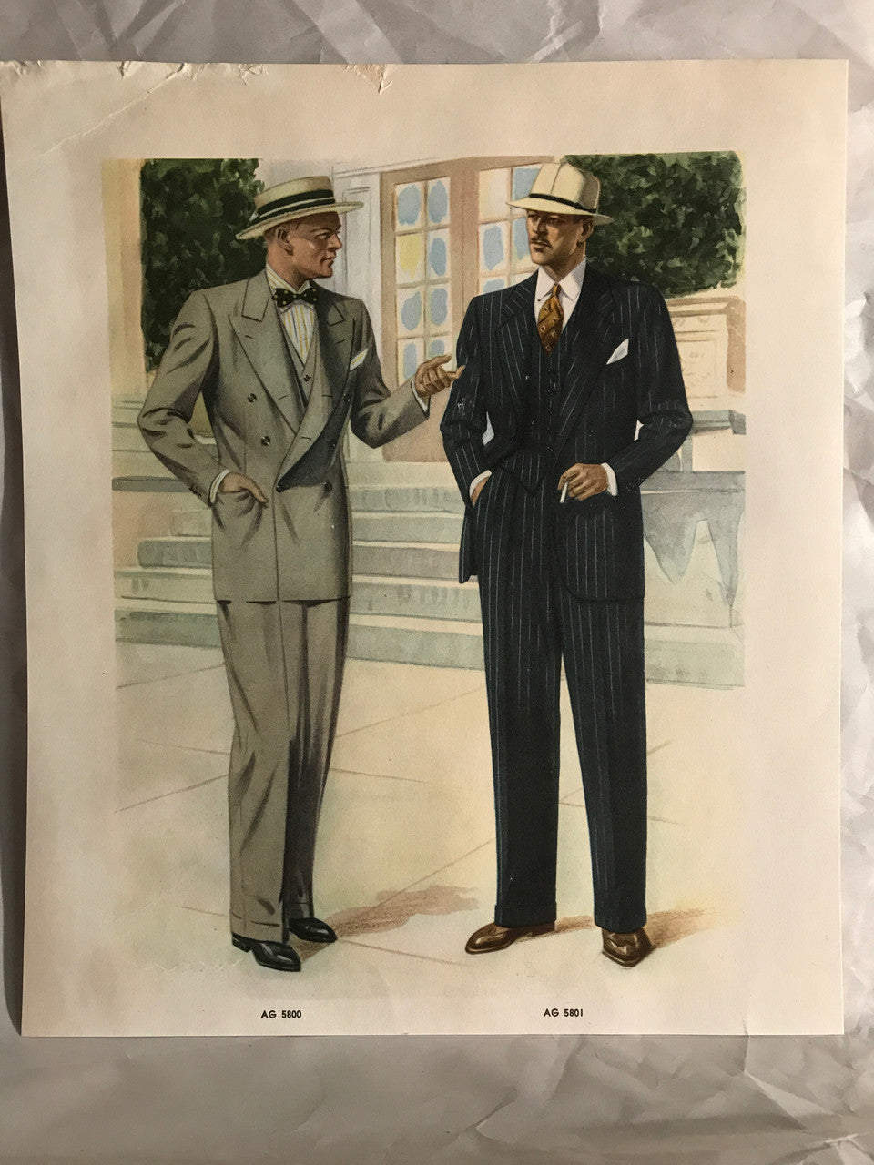 AMERICAN GENTLEMAN FASHIONS, Spring - Summer 1938 (5 prints) - HAPPIEST KID FINDS - Museum-quality antique and vintage posters, original art, preservation and restoration