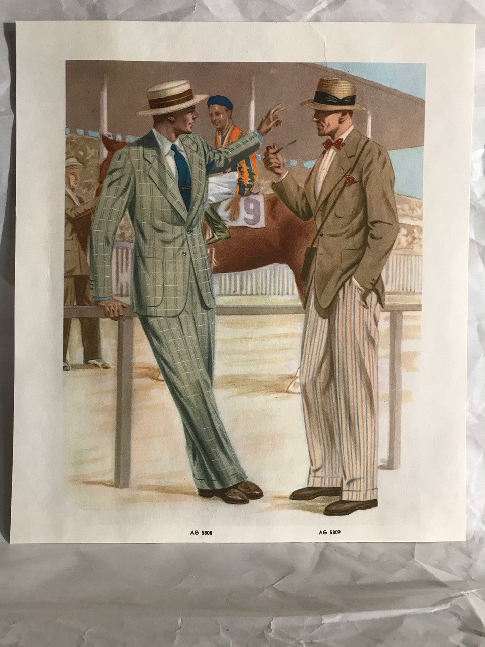 AMERICAN GENTLEMAN FASHIONS, Spring - Summer 1938 (5 prints) - HAPPIEST KID FINDS - Museum-quality antique and vintage posters, original art, preservation and restoration