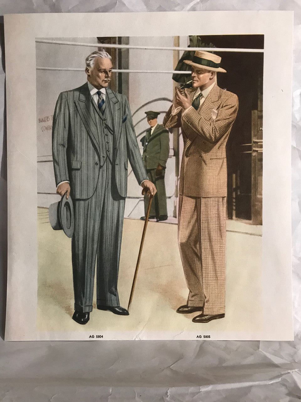 AMERICAN GENTLEMAN FASHIONS, Spring - Summer 1938 (5 prints) - HAPPIEST KID FINDS - Museum-quality antique and vintage posters, original art, preservation and restoration