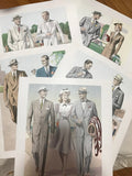 AMERICAN GENTLEMAN FASHIONS, Spring - Summer 1940 (5 prints) - HAPPIEST KID FINDS - Museum-quality antique and vintage posters, original art, preservation and restoration