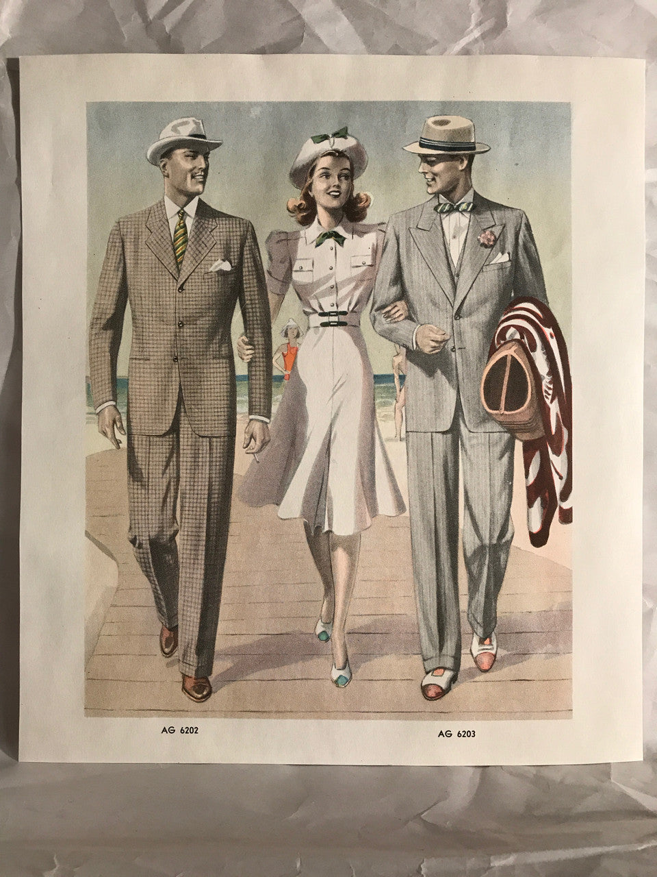 AMERICAN GENTLEMAN FASHIONS, Spring - Summer 1940 (5 prints) - HAPPIEST KID FINDS - Museum-quality antique and vintage posters, original art, preservation and restoration