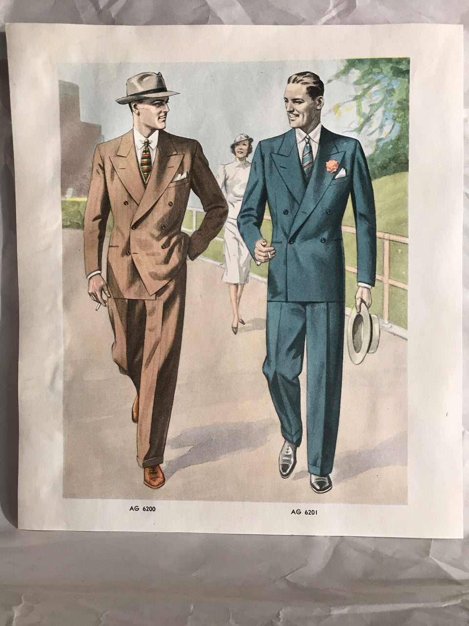 AMERICAN GENTLEMAN FASHIONS, Spring - Summer 1940 (5 prints) - HAPPIEST KID FINDS - Museum-quality antique and vintage posters, original art, preservation and restoration